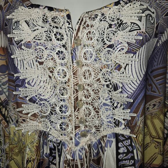 Unity World Wear Womens Medium Top Stretch Flowy Slinky Asymmetric Art to Wear - Picture 4 of 13